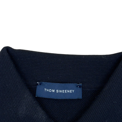 THOM SWEENEY MERINO WOOL KNITTED POLO BLACK L | Large, Black