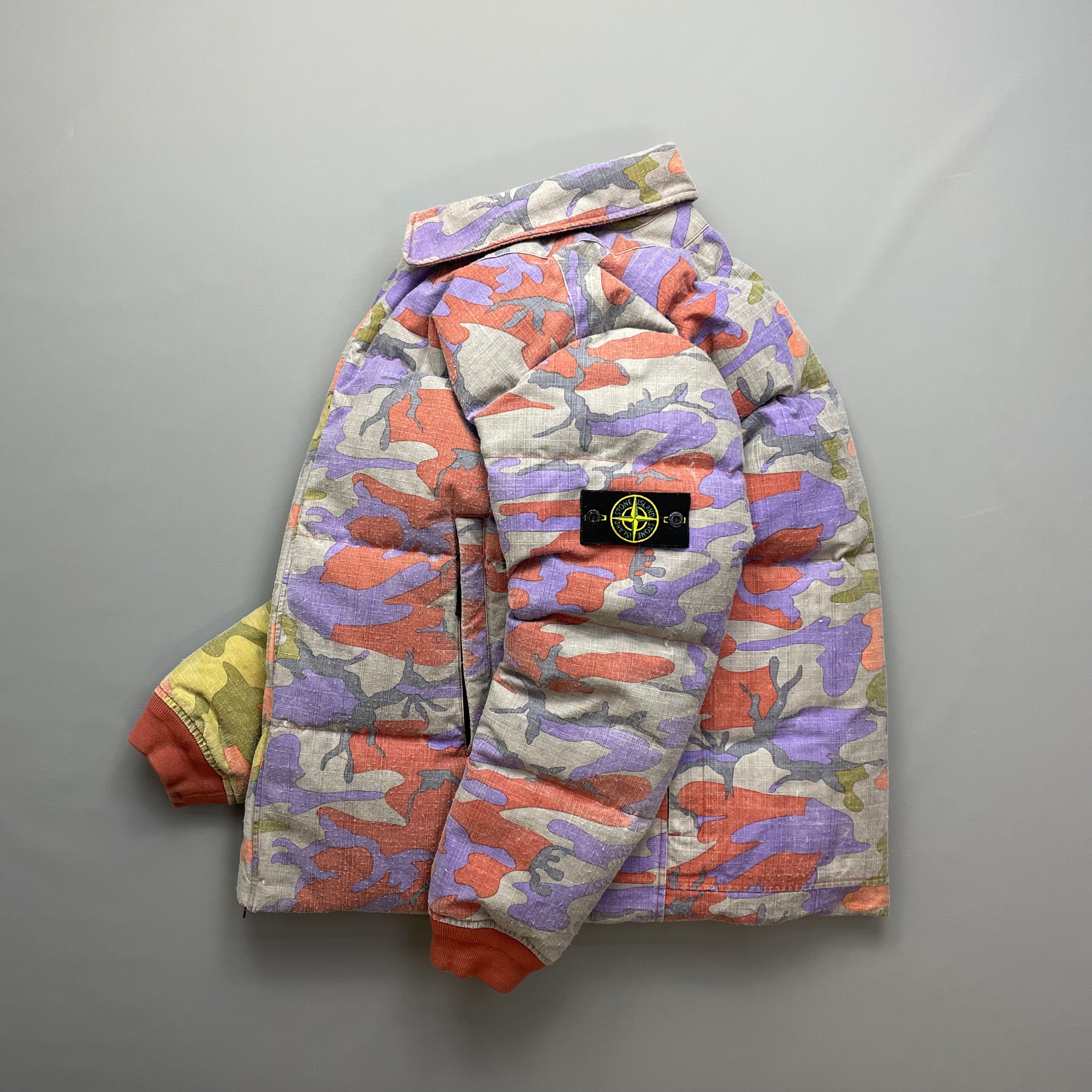 Stone Island Multicoloured Heritage Camo AW22 Ripstop Nylon Down