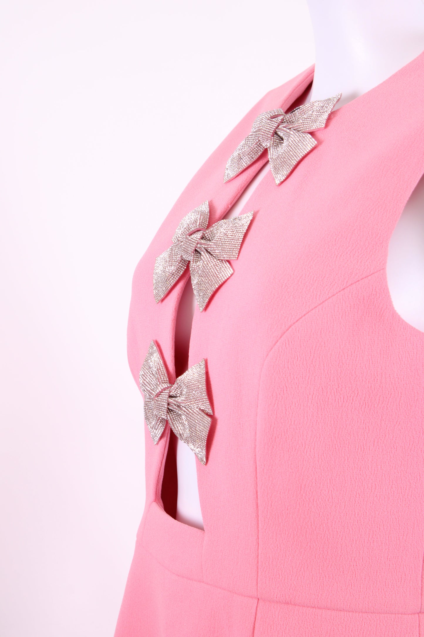Rebecca Vallance S/S Rhinestone Bow Dress Pink 12 | O/S, Pink
