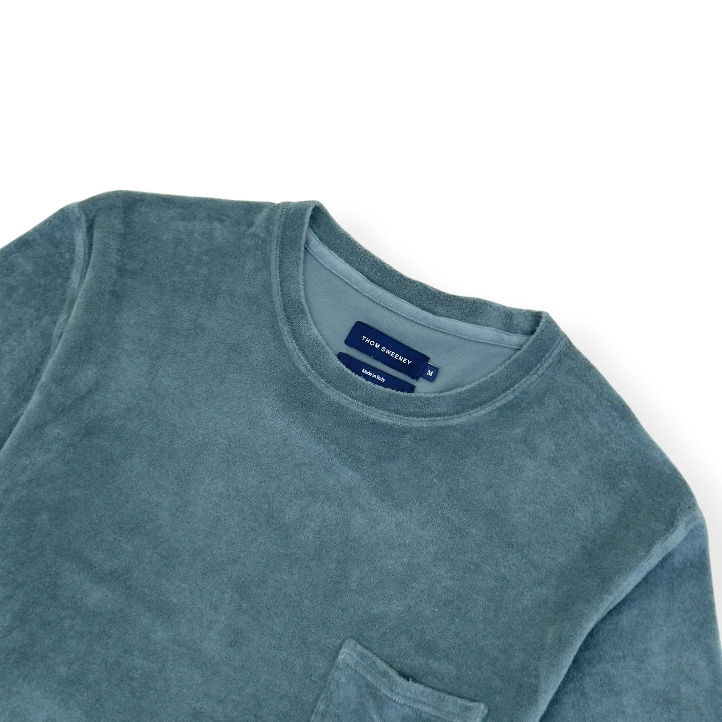 THOM SWEENEY TERRY COTTON POCKET T-SHIRT GREEN M | Medium, Green