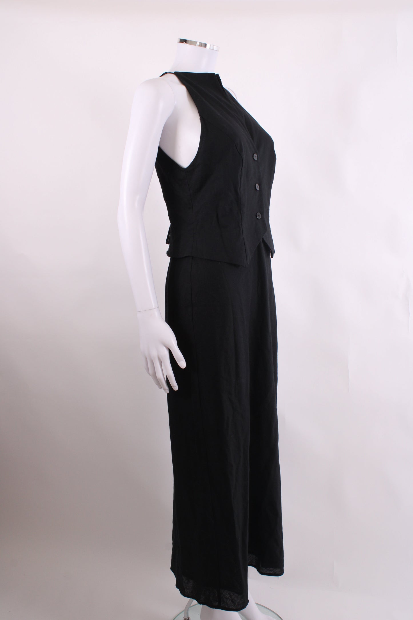 Rixo S/S Waistcoat Dress Black 10 | O/S, Black