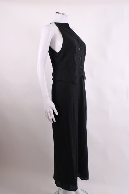 Rixo S/S Waistcoat Dress Black 10 | O/S, Black