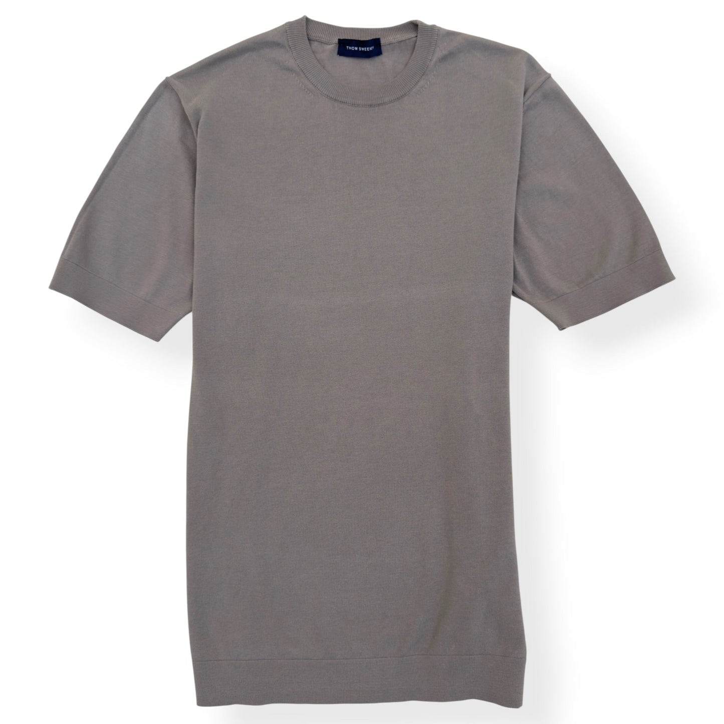 THOM SWEENEY KNITTED COTTON T-SHIRT TAUPE L | Large, Taupe