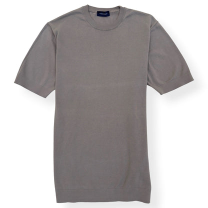 THOM SWEENEY KNITTED COTTON T-SHIRT TAUPE L | Large, Taupe