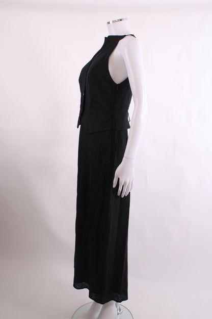 Rixo S/S Waistcoat Dress Black 10 | O/S, Black