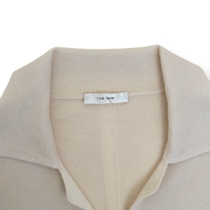 THE ROW CASHMERE OPEN COLLAR BUTTON CARDIGAN CREAM M | Medium, Cream