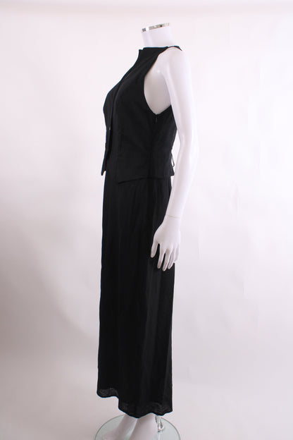 Rixo S/S Waistcoat Dress Black 10 | O/S, Black