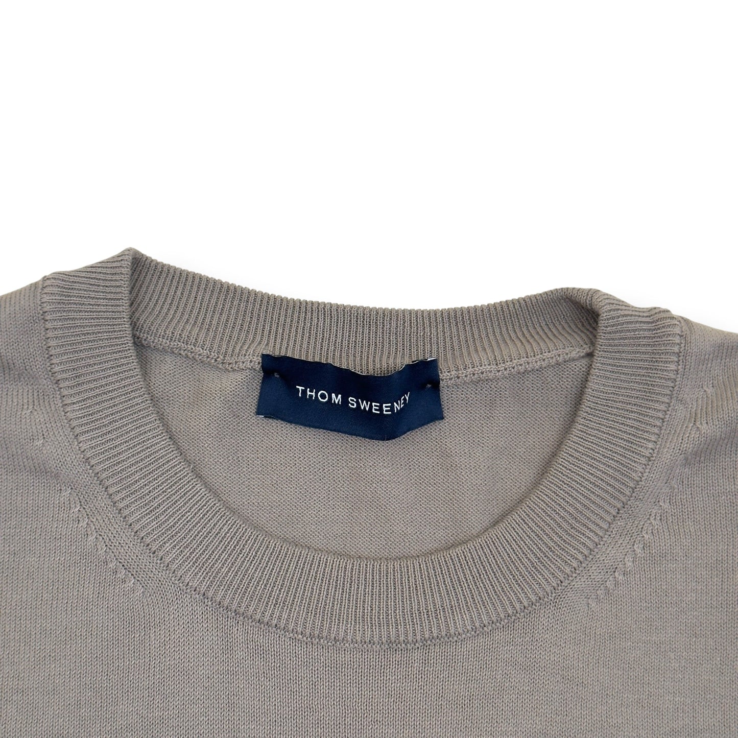 THOM SWEENEY KNITTED COTTON T-SHIRT TAUPE L | Large, Taupe