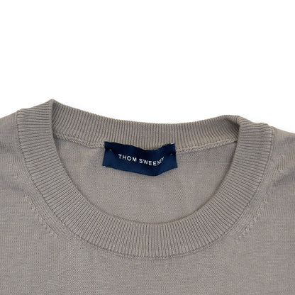 THOM SWEENEY KNITTED COTTON T-SHIRT TAUPE L | Large, Taupe
