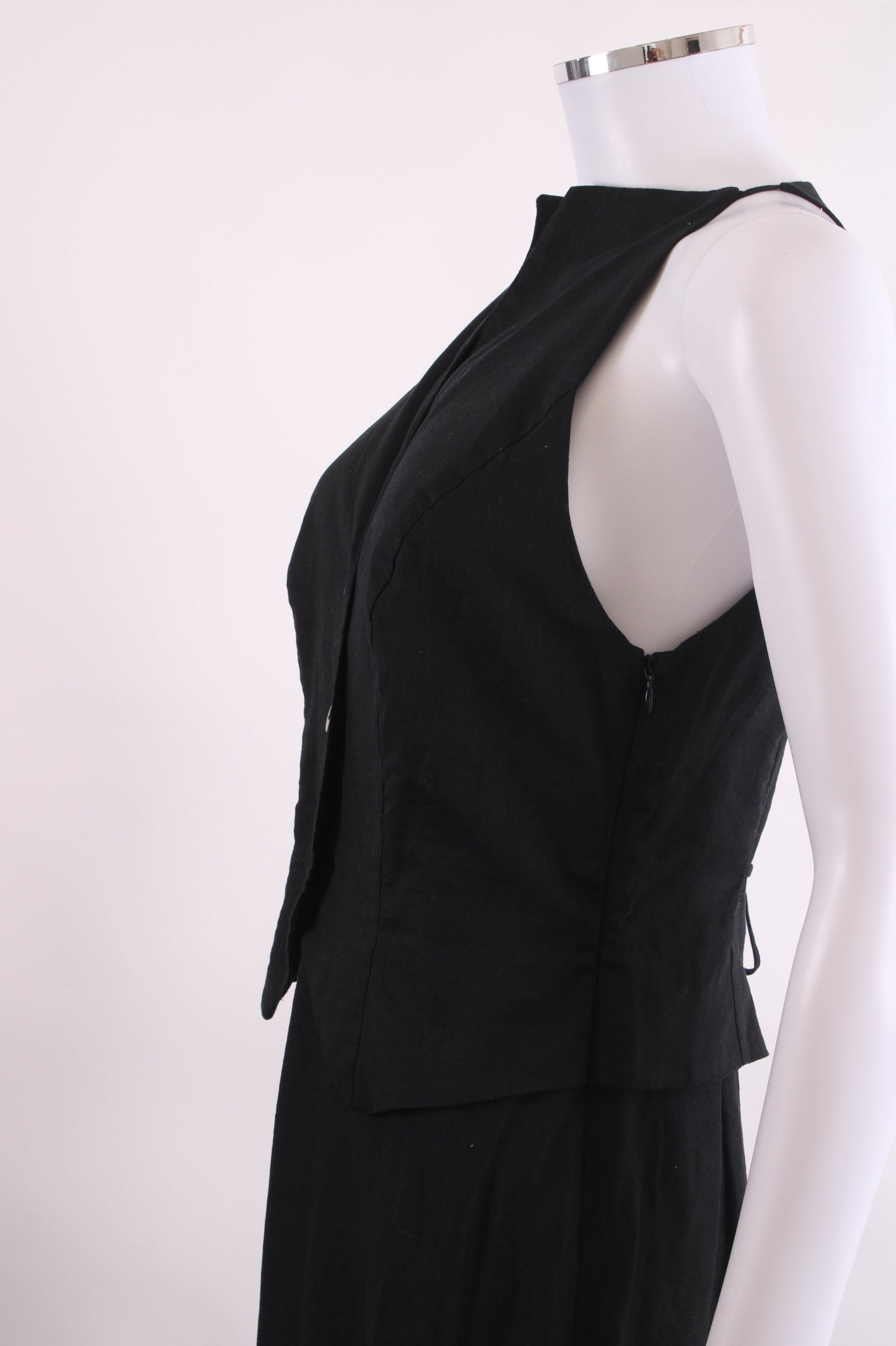 Rixo S/S Waistcoat Dress Black 10 | O/S, Black