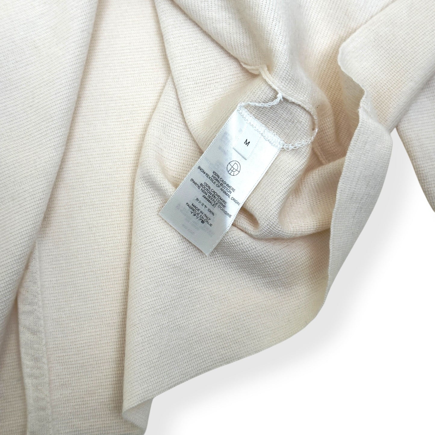 THE ROW CASHMERE OPEN COLLAR BUTTON CARDIGAN CREAM M | Medium, Cream