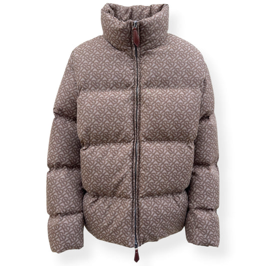 BURBERRY TB MONOGRAM DOWN PUFFER JACKET BROWN M | Medium, Brown