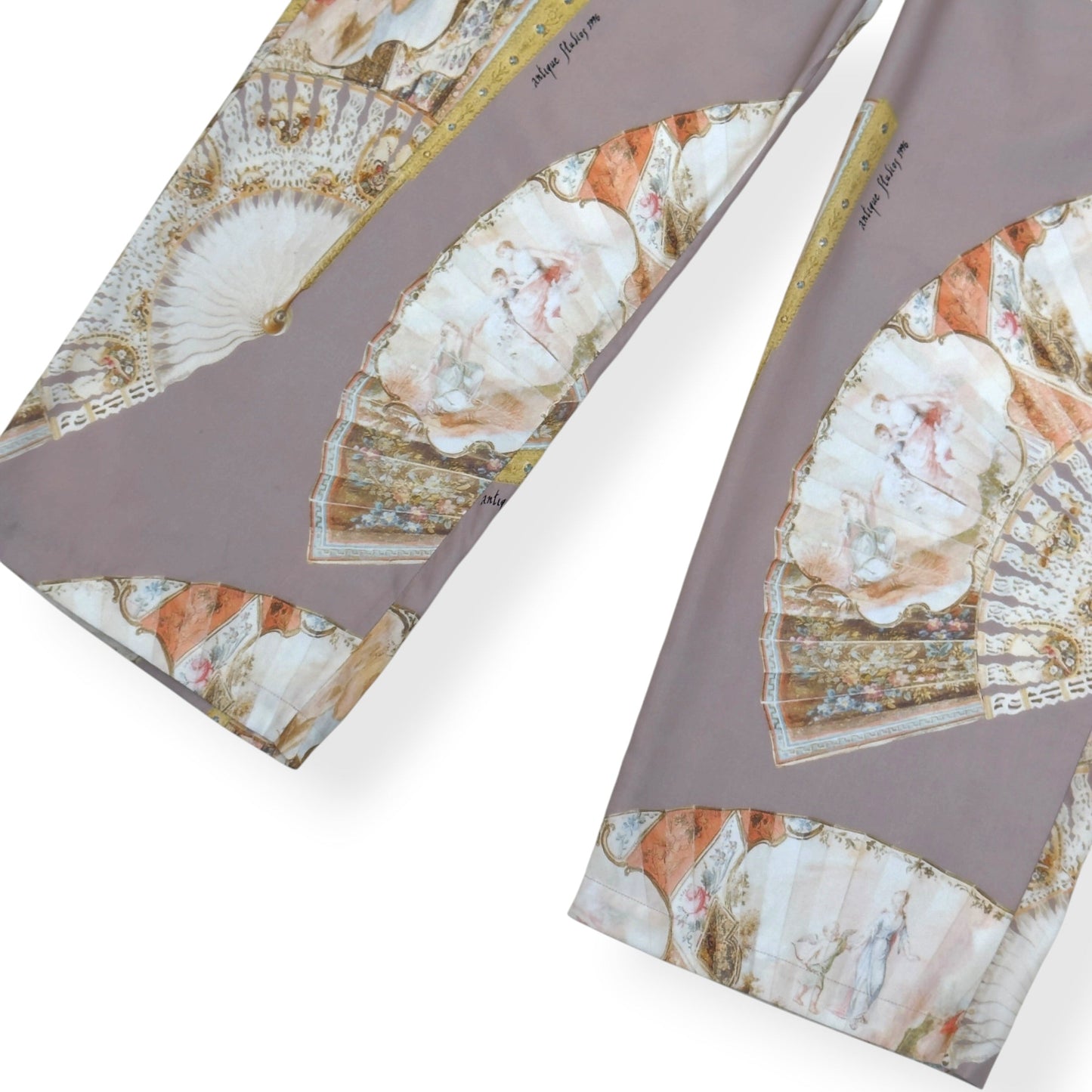 ACNE STUDIOS FAN PRINT WIDE LEG TROUSERS BEIGE SIZE 50 / L | Large, Beige