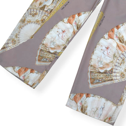 ACNE STUDIOS FAN PRINT WIDE LEG TROUSERS BEIGE SIZE 50 / L | Large, Beige