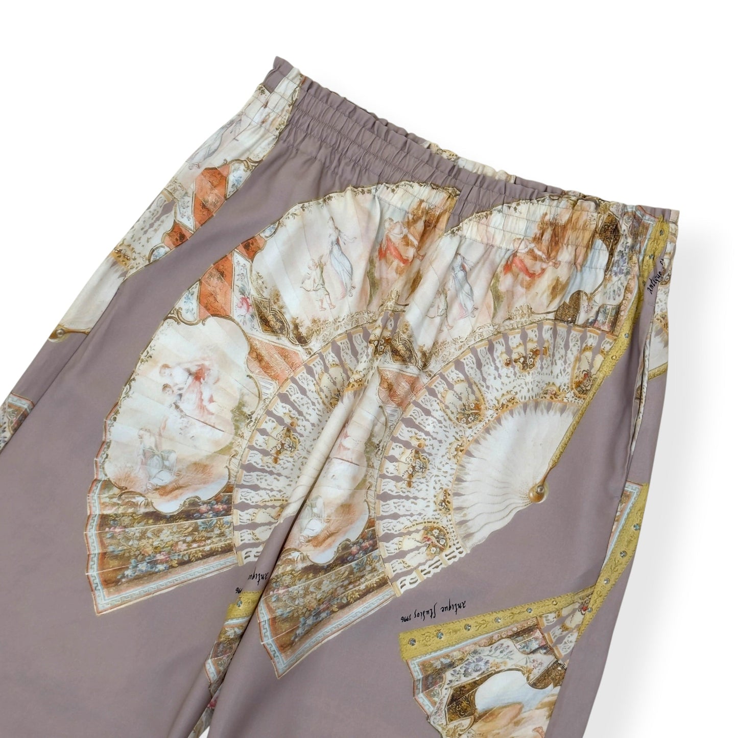 ACNE STUDIOS FAN PRINT WIDE LEG TROUSERS BEIGE SIZE 50 / L | Large, Beige