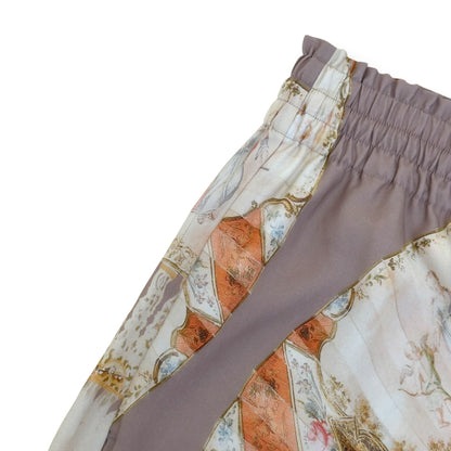 ACNE STUDIOS FAN PRINT WIDE LEG TROUSERS BEIGE SIZE 50 / L | Large, Beige