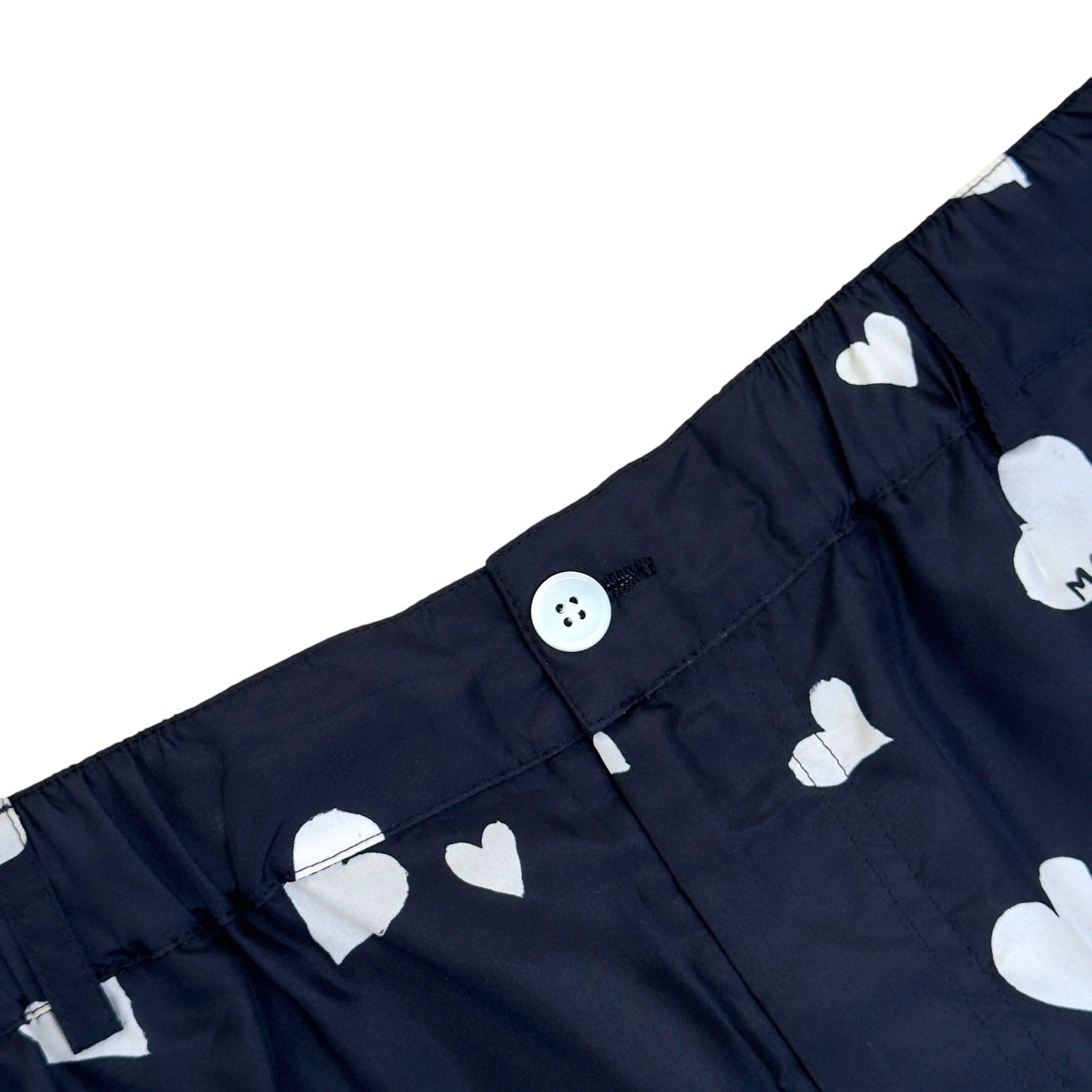 MARNI HEART PRINT SILK TROUSERS NAVY SIZE 50 / L | Large, Navy