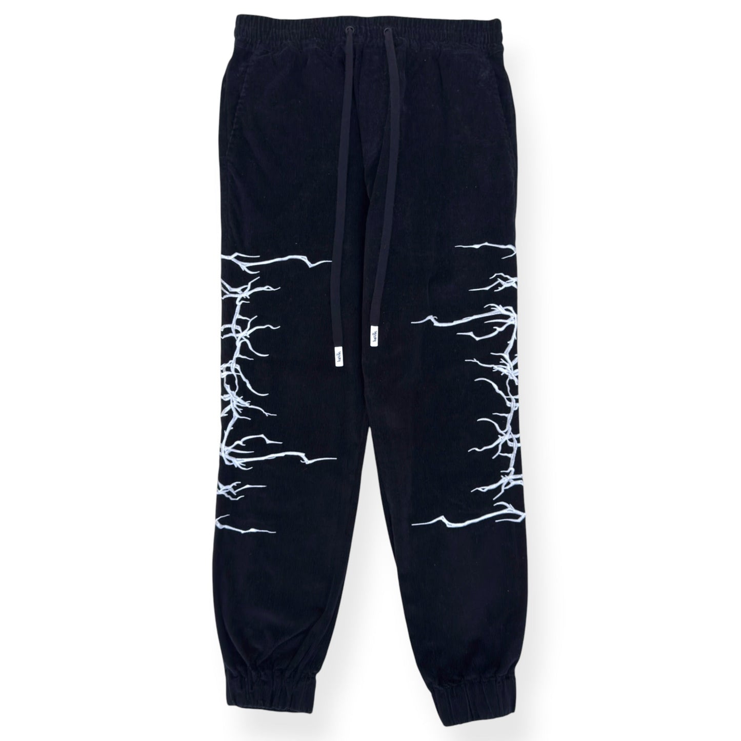 HACULLA FALLEN ANGEL PRINT TROUSERS BLACK / WHITE M | Medium, Black