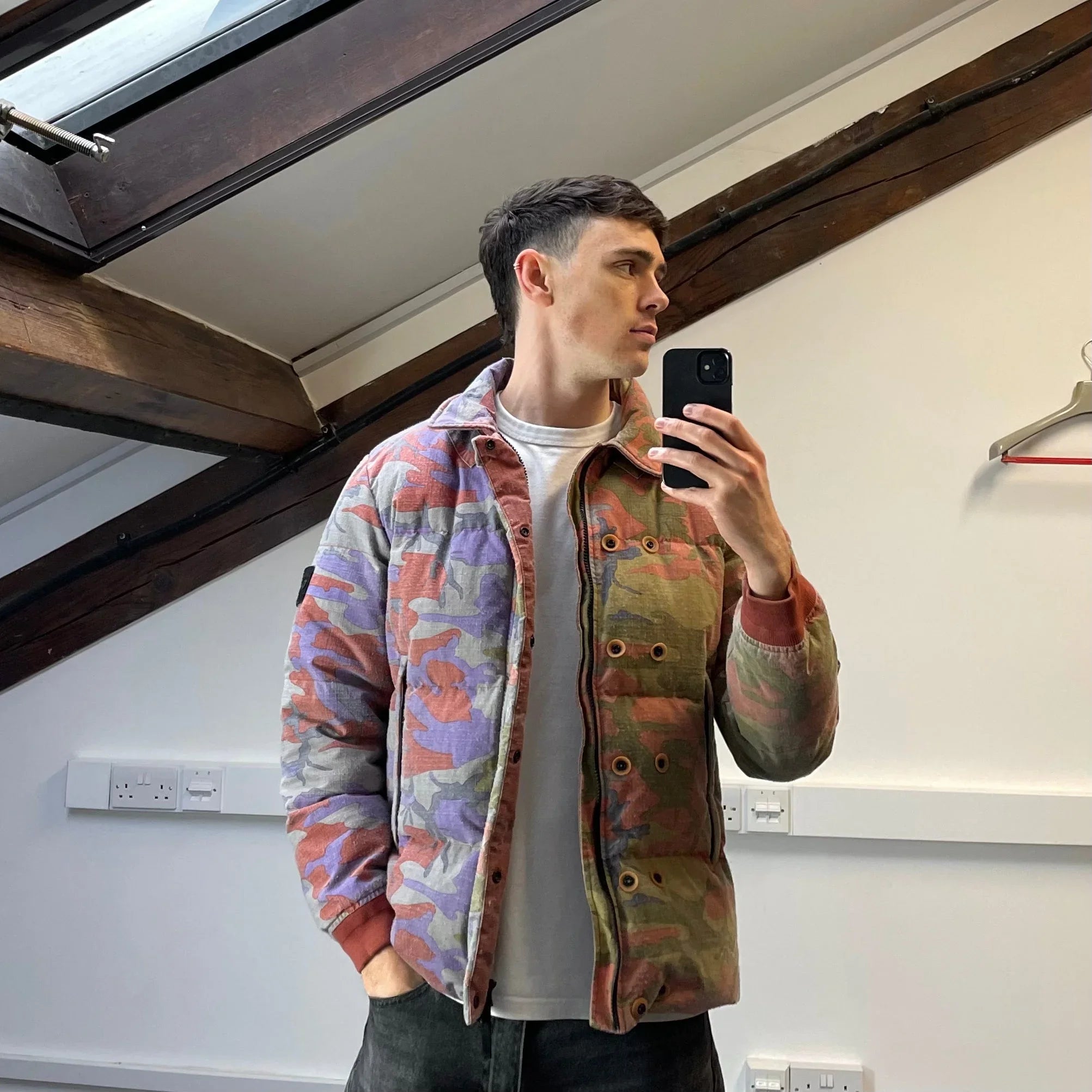 ジャケット・アウター Stone  Heritage Camo Nylon Jacket Stone Island Multicoloured Heritage Camo AW22 Ripstop Nylon Down