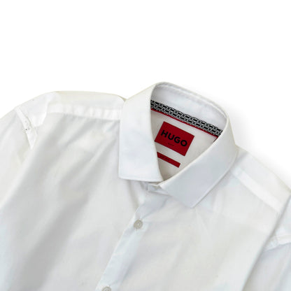 HUGO BOSS SLIM FIT COTTON SHIRT WHITE S | Small, White