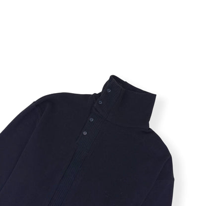 YOHJI YAMAMOTO POUR HOMME RIBBED HIGH NECK KNITTED JUMPER BLACK SIZE 3 / L | Large, Black