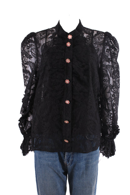 Zimmermann Lace Blouse Black 4 | O/S, Black
