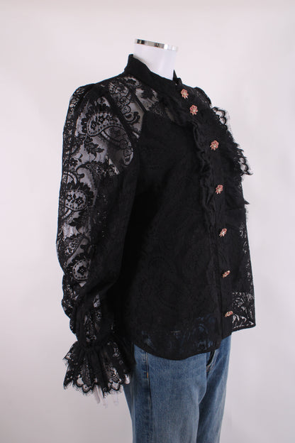 Zimmermann Lace Blouse Black 4 | O/S, Black