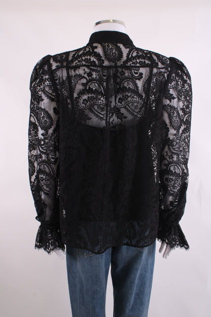 Zimmermann Lace Blouse Black 4 | O/S, Black