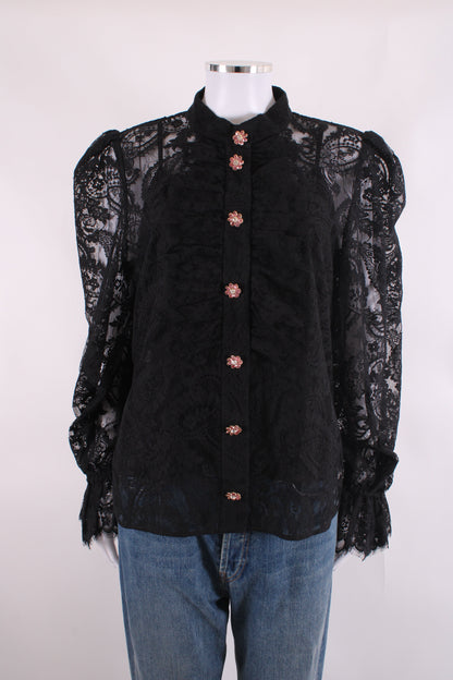 Zimmermann Lace Blouse Black 4 | O/S, Black