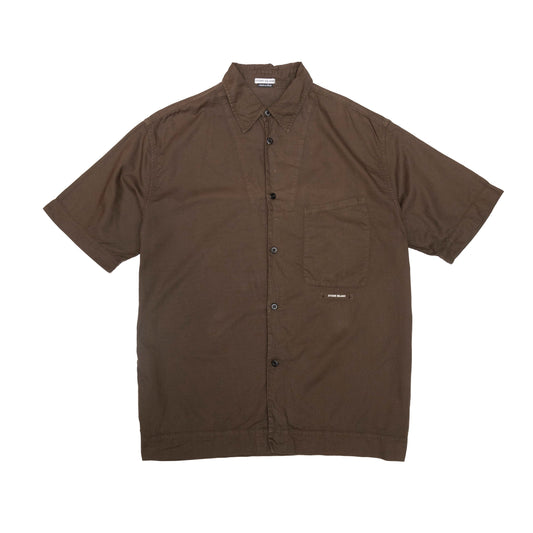 SS2000 Stone Island Textured Olive Pocket Spellout Shirt