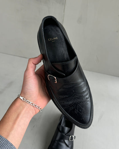 CELINE BY HEDI SLIMANE FW19 MONK LEATHER DERBY SHOES - EU 41.5