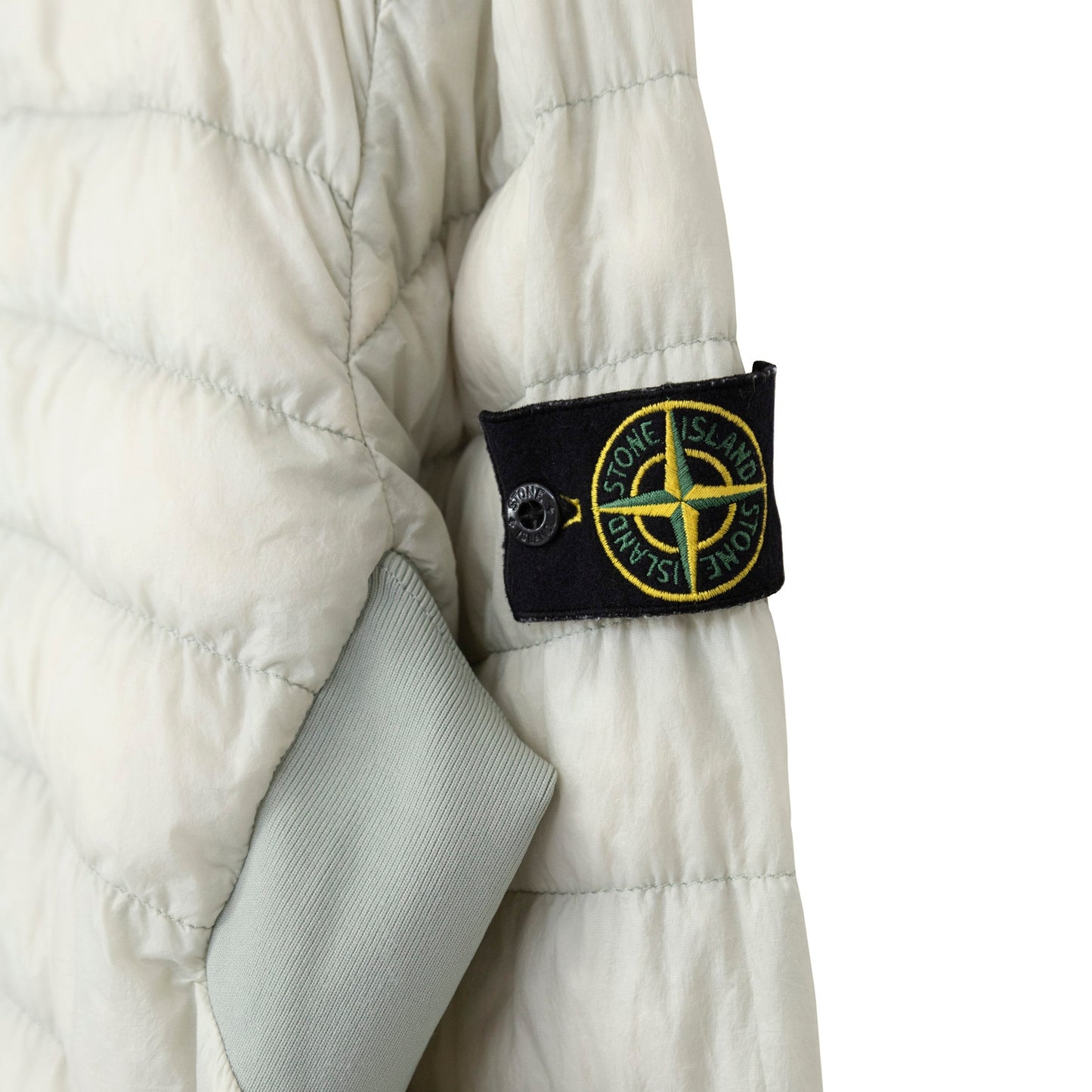 Stone Island Washed Light Green Puffer Overshirt Jacket