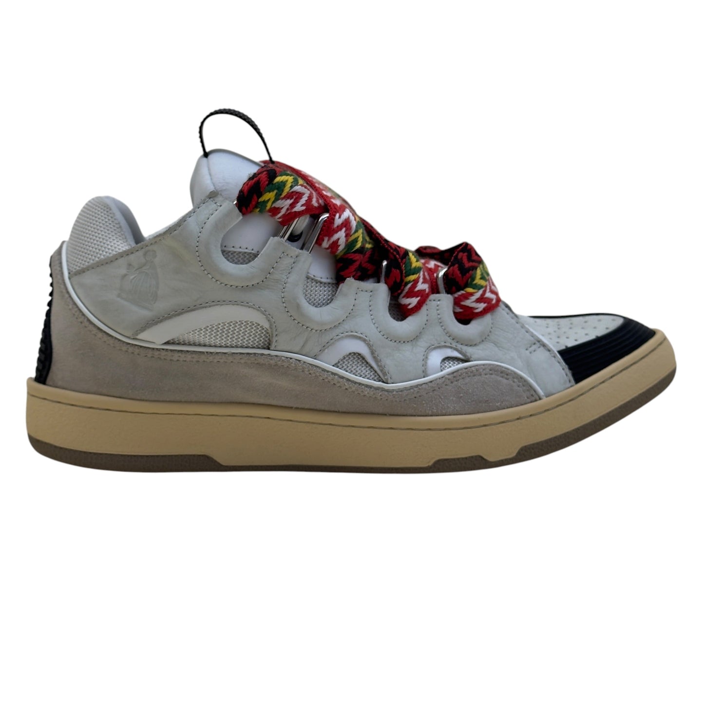 LANVIN CURB LEATHER SNEAKER WHITE / BLACK 43 / UK9 | UK 9, Black