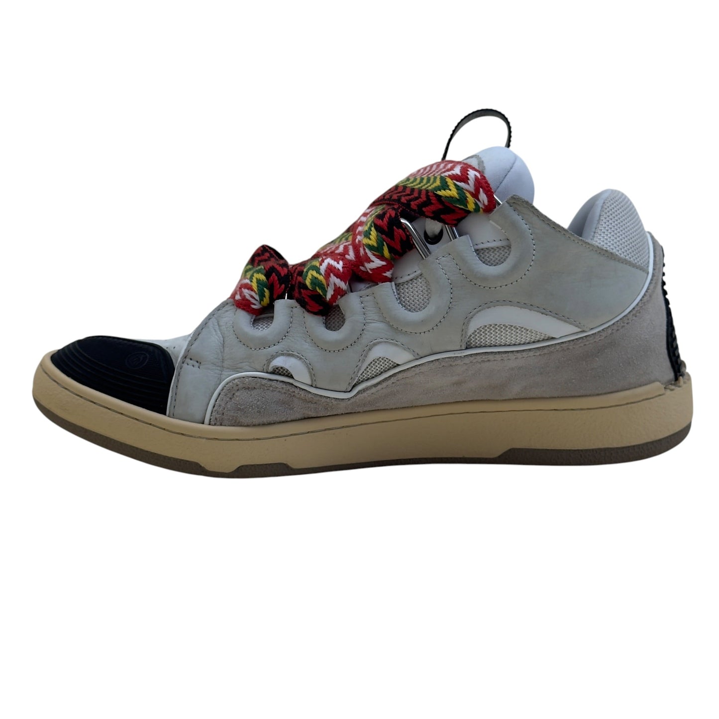 LANVIN CURB LEATHER SNEAKER WHITE / BLACK 43 / UK9 | UK 9, Black