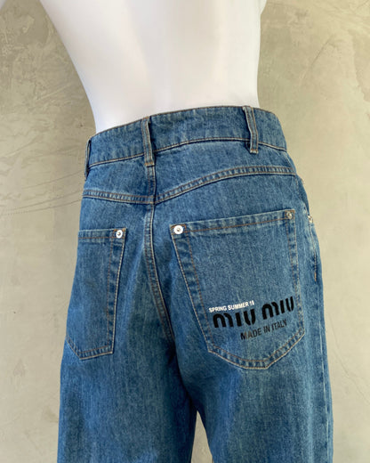 MIU MIU SS19 'LOGO POCKET' JEANS - W26"