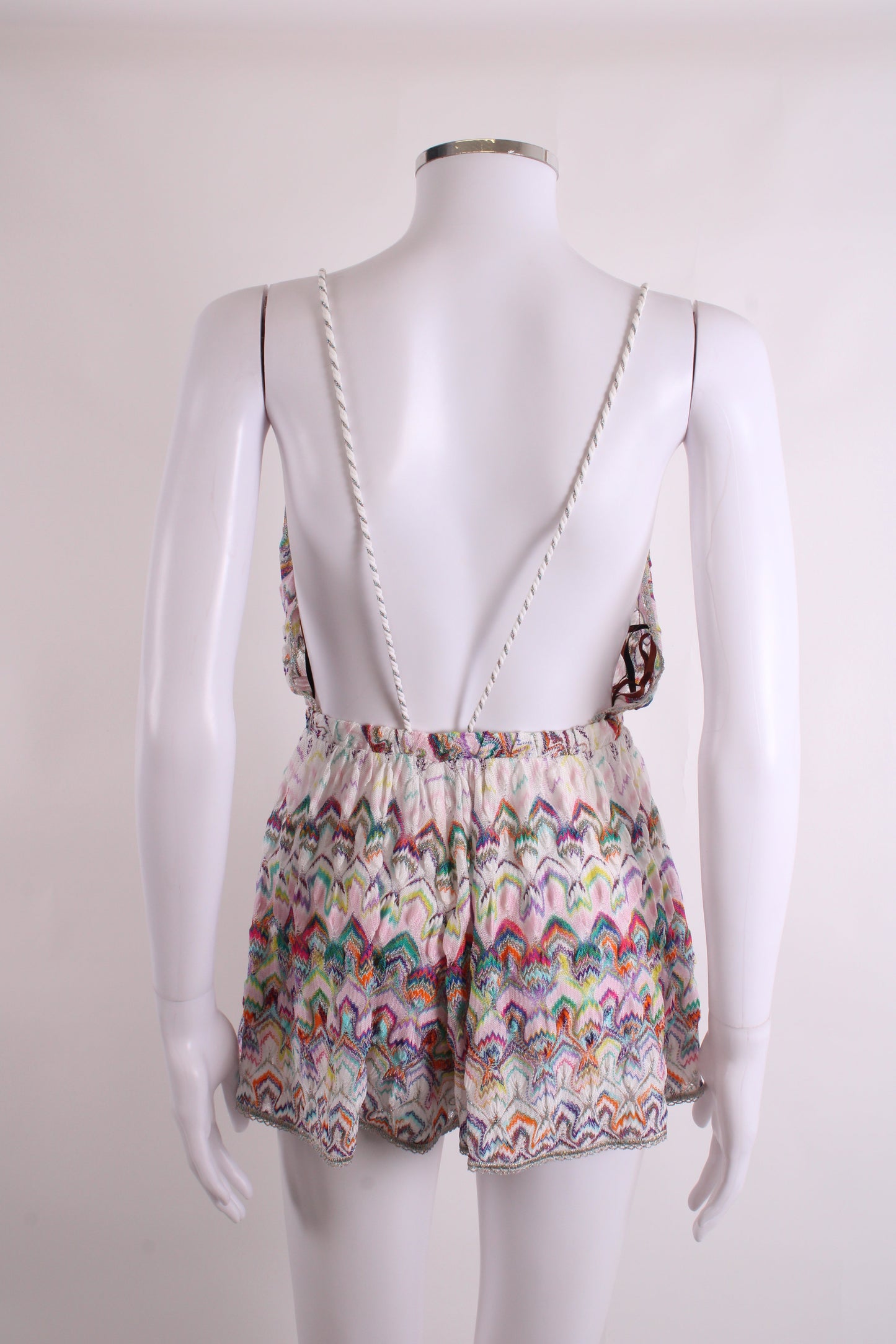 Missoni Mare S/S Knit Playsuit White/ Multi Colured 6 | O/S, Red