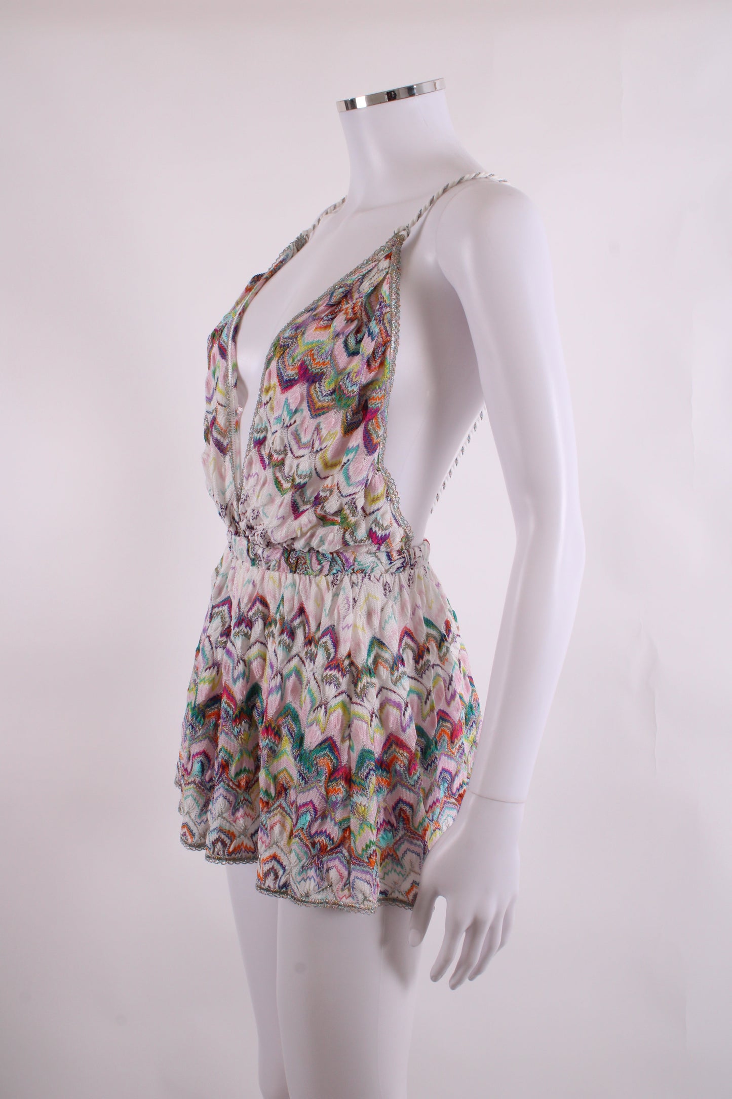 Missoni Mare S/S Knit Playsuit White/ Multi Colured 6 | O/S, Red
