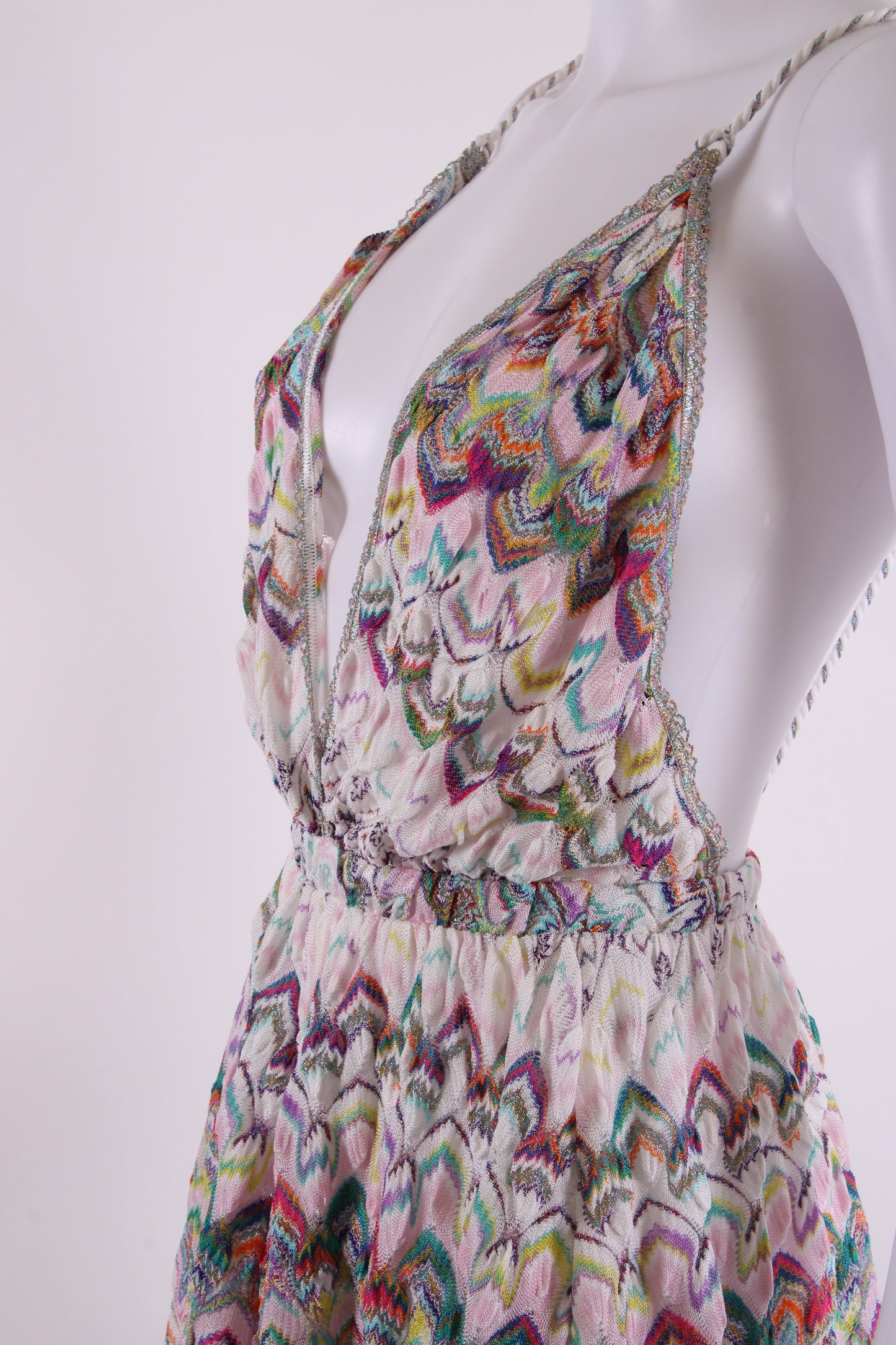 Missoni Mare S/S Knit Playsuit White/ Multi Colured 6 | O/S, Red