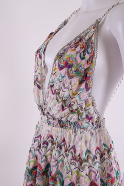 Missoni Mare S/S Knit Playsuit White/ Multi Colured 6 | O/S, Red