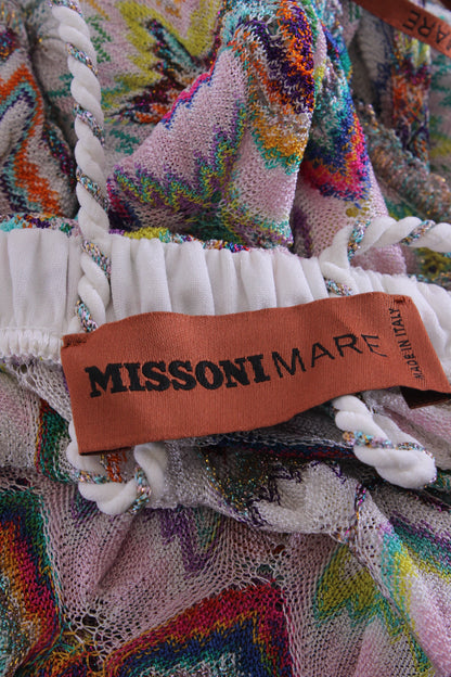 Missoni Mare S/S Knit Playsuit White/ Multi Colured 6 | O/S, Red