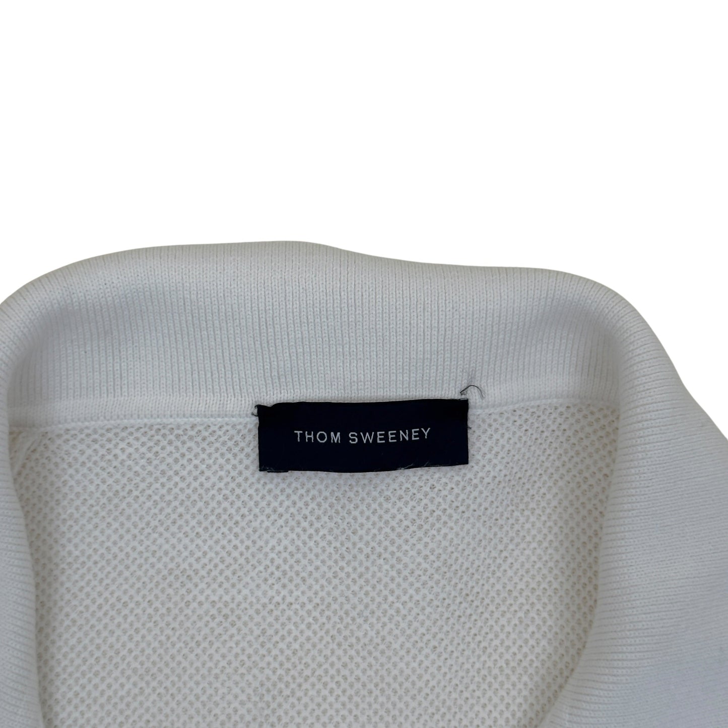 THOM SWEENEY LINEN KNITTED POLO WHITE L | Large, White