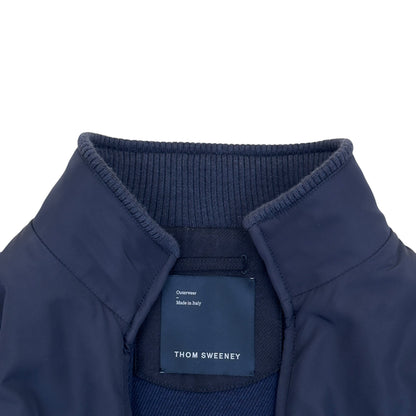 THOM SWEENEY WOOL CASHMERE ZIP BOMBER NAVY 52 / L | Large, Navy