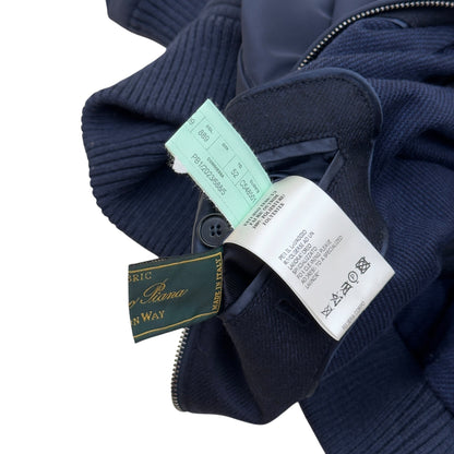 THOM SWEENEY WOOL CASHMERE ZIP BOMBER NAVY 52 / L | Large, Navy