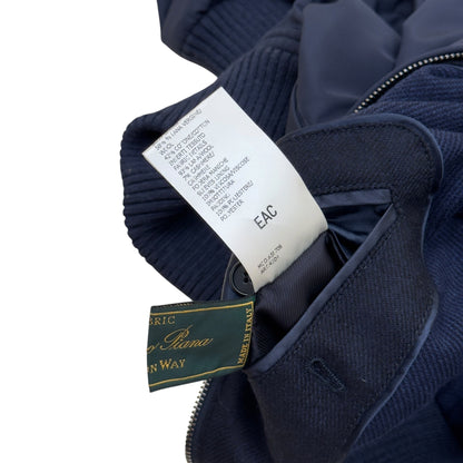 THOM SWEENEY WOOL CASHMERE ZIP BOMBER NAVY 52 / L | Large, Navy