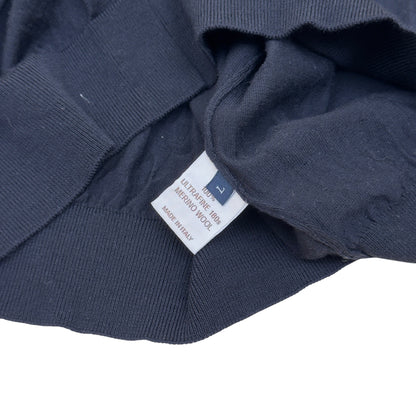 THOM SWEENEY MERINO WOOL LONG SLEEVE POLO BLACK L | Large, Black