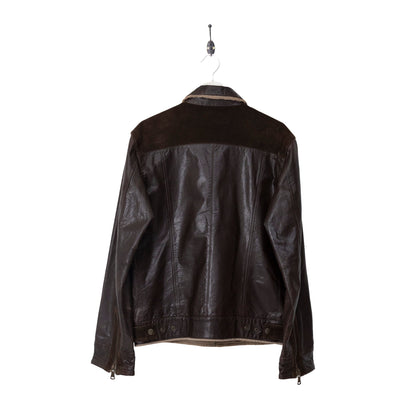 D&G Distressed Trim Fitted Leather Blouson