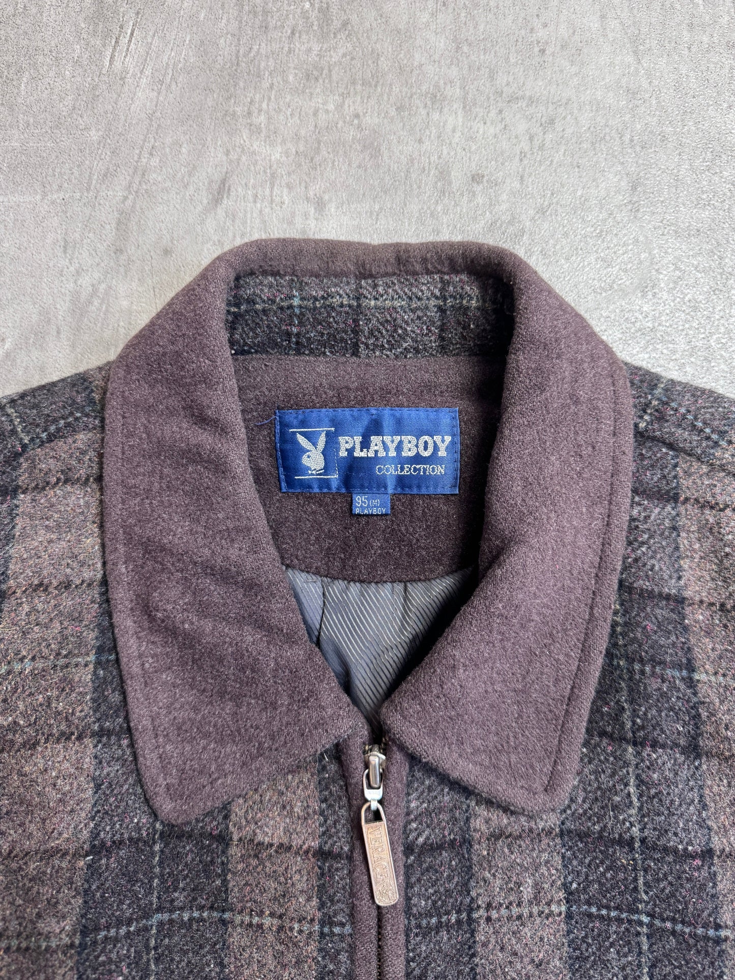 Playboy Wool Plaid Bomber Jacket