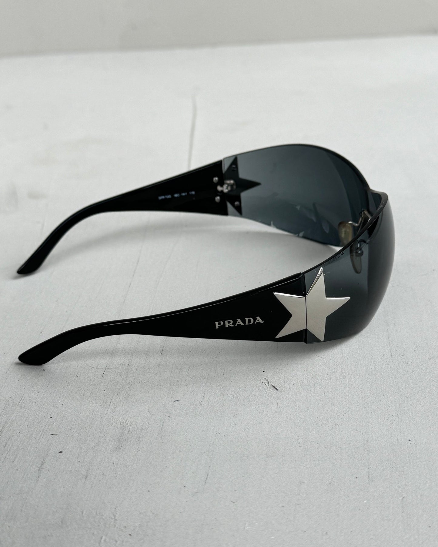 PRADA WRAP AROUND STAR SUNGLASSES | O/S, Black