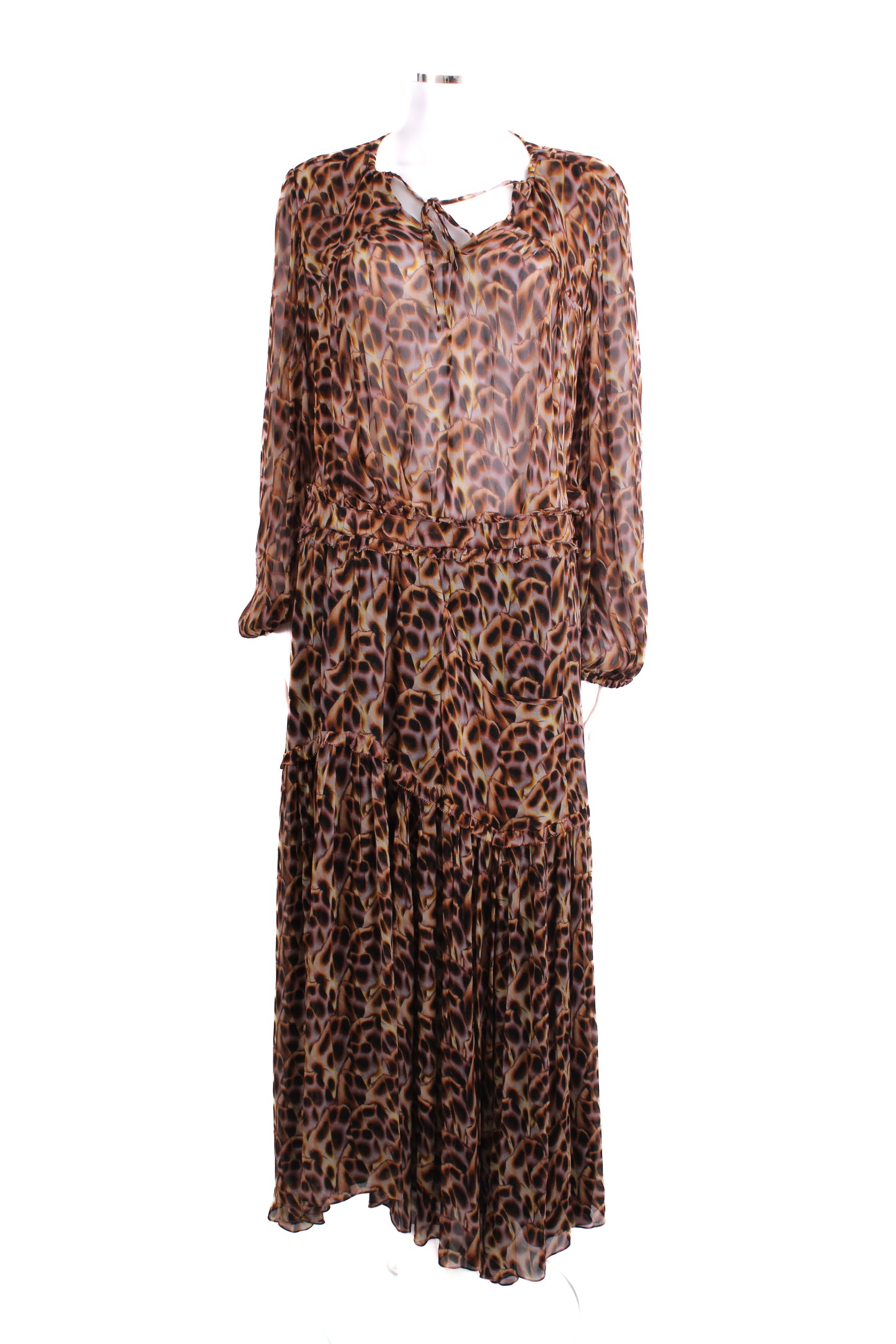 Isabel Marant Etoile L/S Print Blouse/ Skirt /Co-ord Brown/ Yellow 10 | O/S, Brown