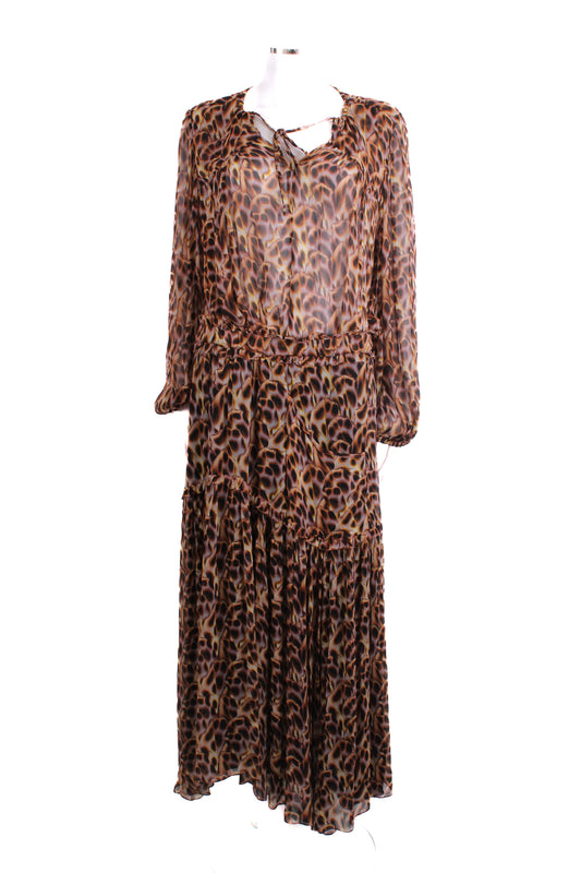 Isabel Marant Etoile L/S Print Blouse/ Skirt /Co-ord Brown/ Yellow 10 | O/S, Brown